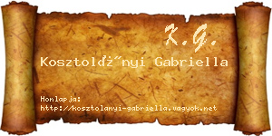 Kosztolányi Gabriella névjegykártya